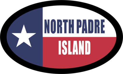 Flag Oval North Padre Island Vinyl Sticker