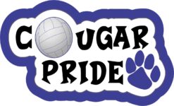 Volleyball Blue Cougar Pride Vinyl Sticker
