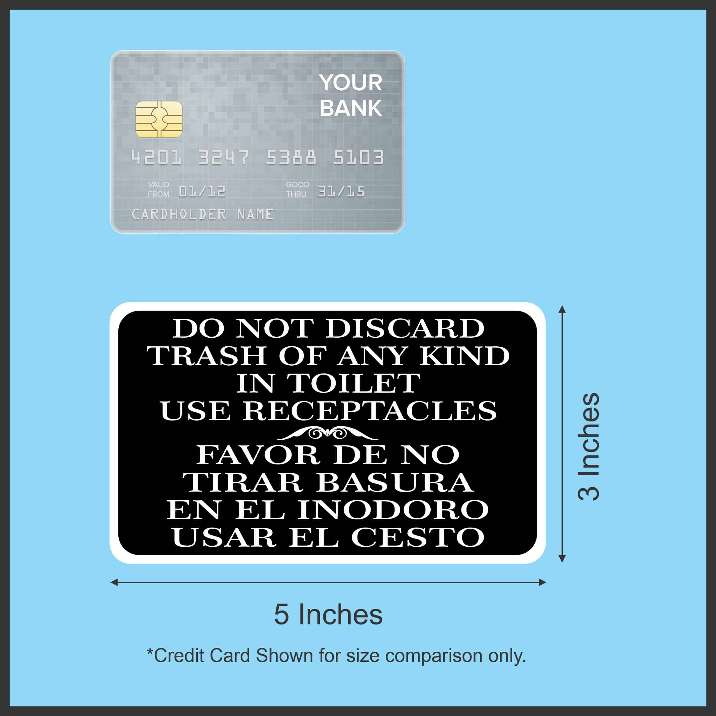 StickerTalk Do Not Discard Trash in Toilet Magnet, 5 inches x 3 inches - Image 3