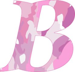Pink Camo B Monogram Vinyl Sticker