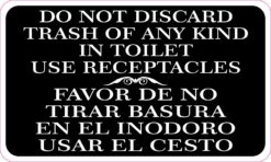 Do Not Discard Trash in Toilet Vinyl Sticker