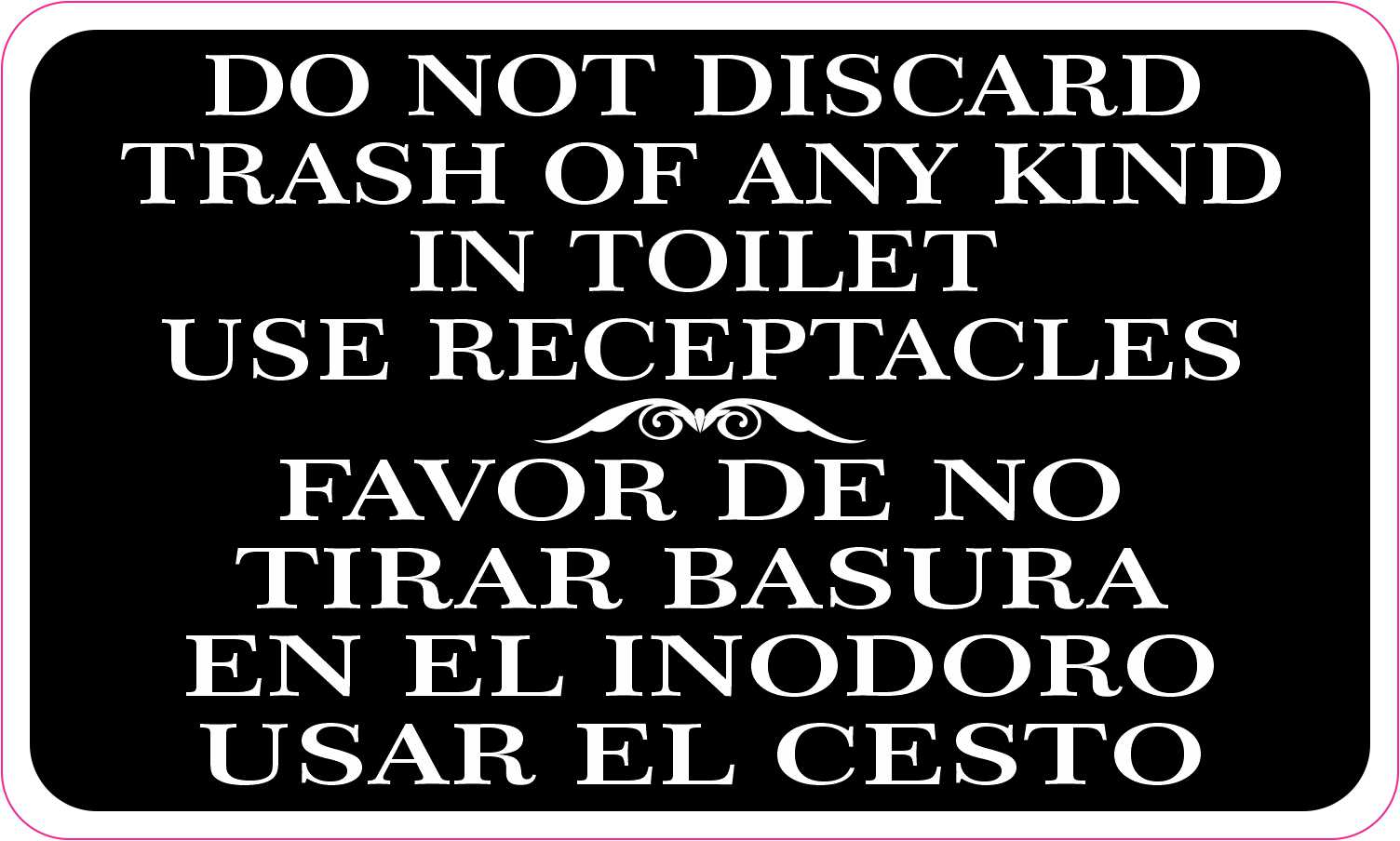 Do Not Discard Trash in Toilet Vinyl Sticker