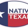 Flag Oval Native Texan Vinyl Sticker