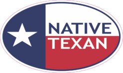 Flag Oval Native Texan Vinyl Sticker
