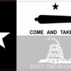 Black and White Gonzales Gadsden Texas Flag Vinyl Sticker
