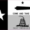 Black and Gray Gonzales Gadsden Texas Flag Magnet