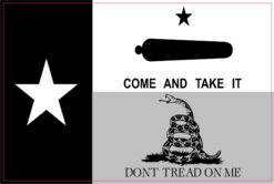 Black and Gray Gonzales Gadsden Texas Flag Magnet