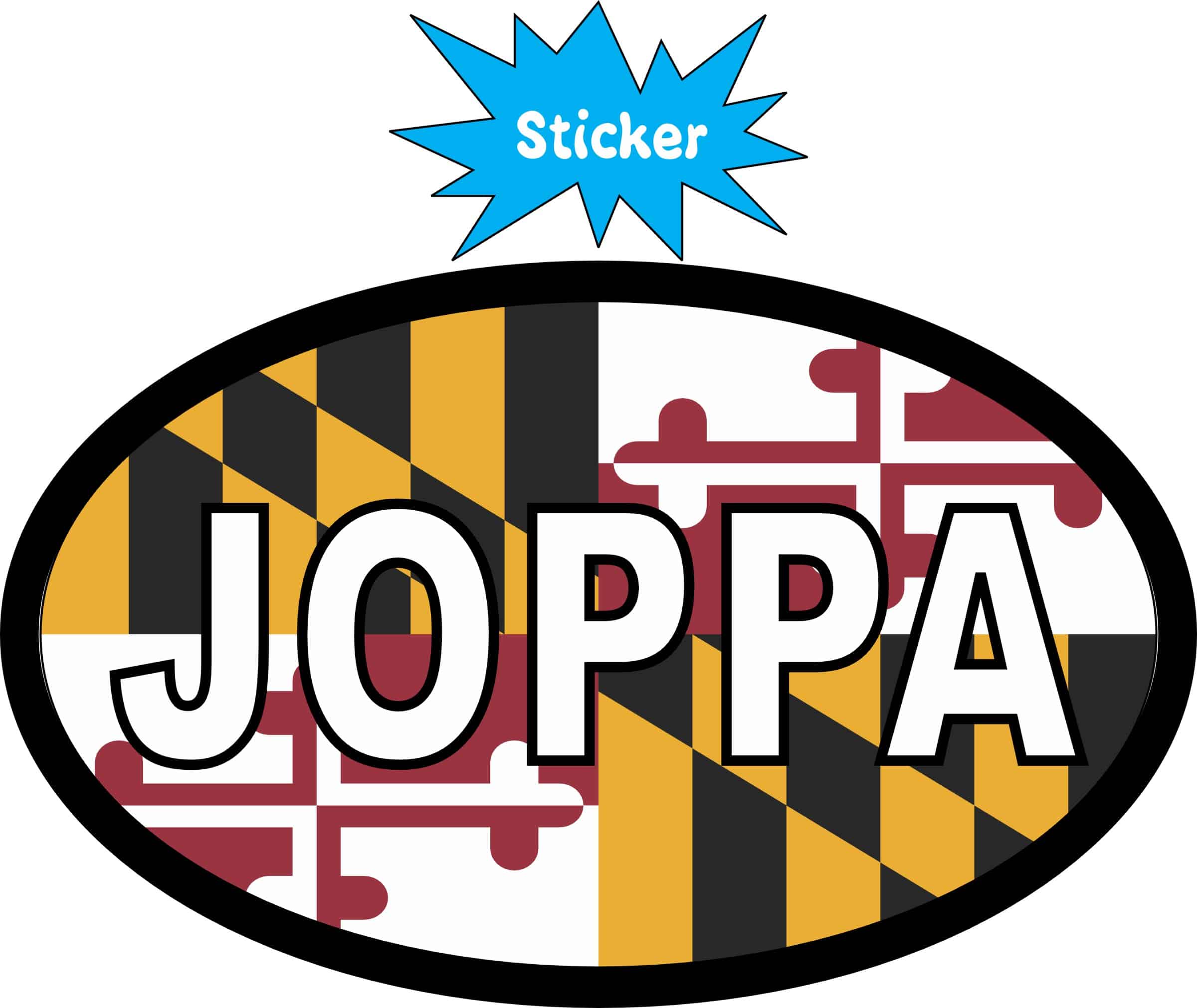 StickerTalk Flag Oval Joppa Maryland Vinyl Sticker, 4 inches x 2.5 inches - Image 3