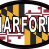 Maryland Flag Oval Harford Vinyl Sticker