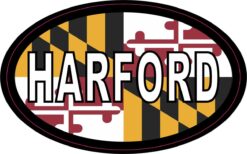 Maryland Flag Oval Harford Vinyl Sticker