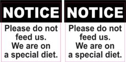 Special Diet Do Not Feed Us Vinyl Stickers