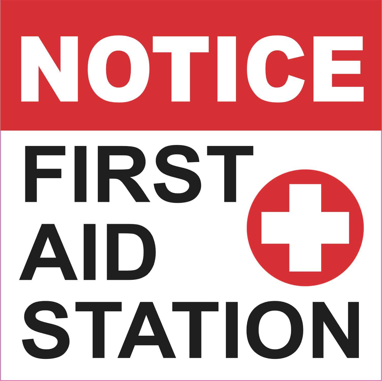 StickerTalk Notice First Aid Station Vinyl Sticker, 5 inches x 5