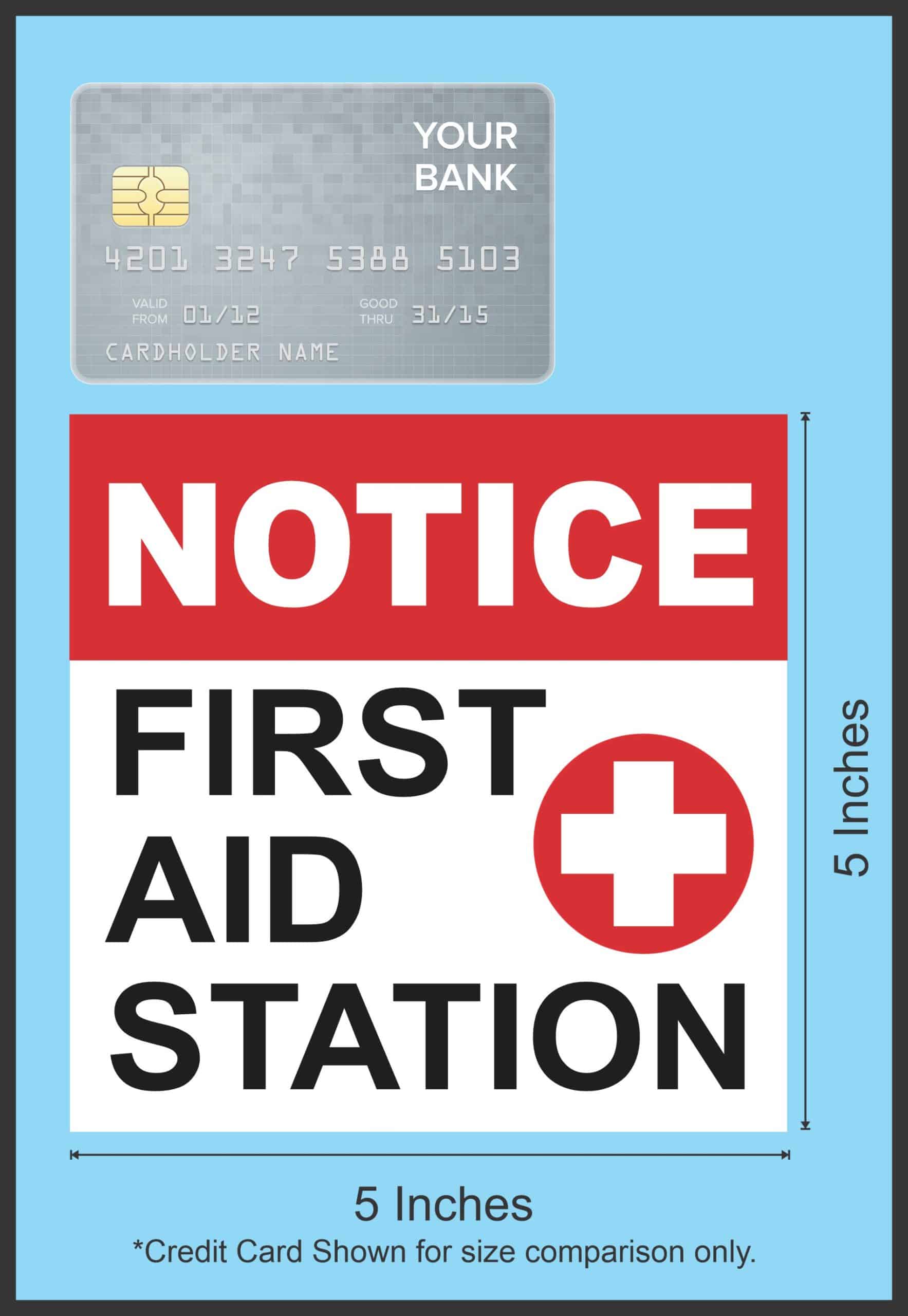StickerTalk Notice First Aid Station Vinyl Sticker, 5 inches x 5 - Image 4