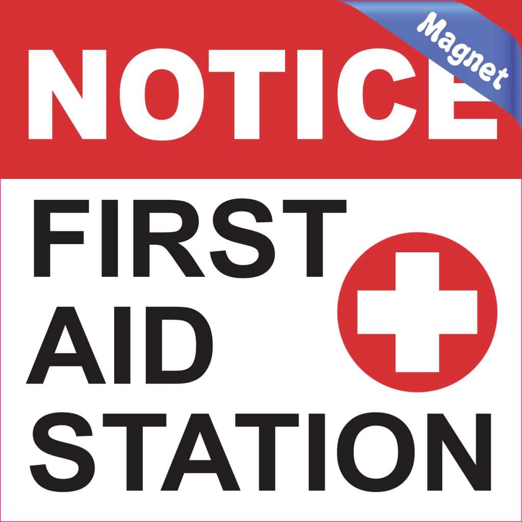 StickerTalk Notice First Aid Station Magnet, 5 inches x 5 inches ...
