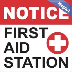 Alternative view of StickerTalk Notice First Aid Station Magnet, 5 inches x 5 inches