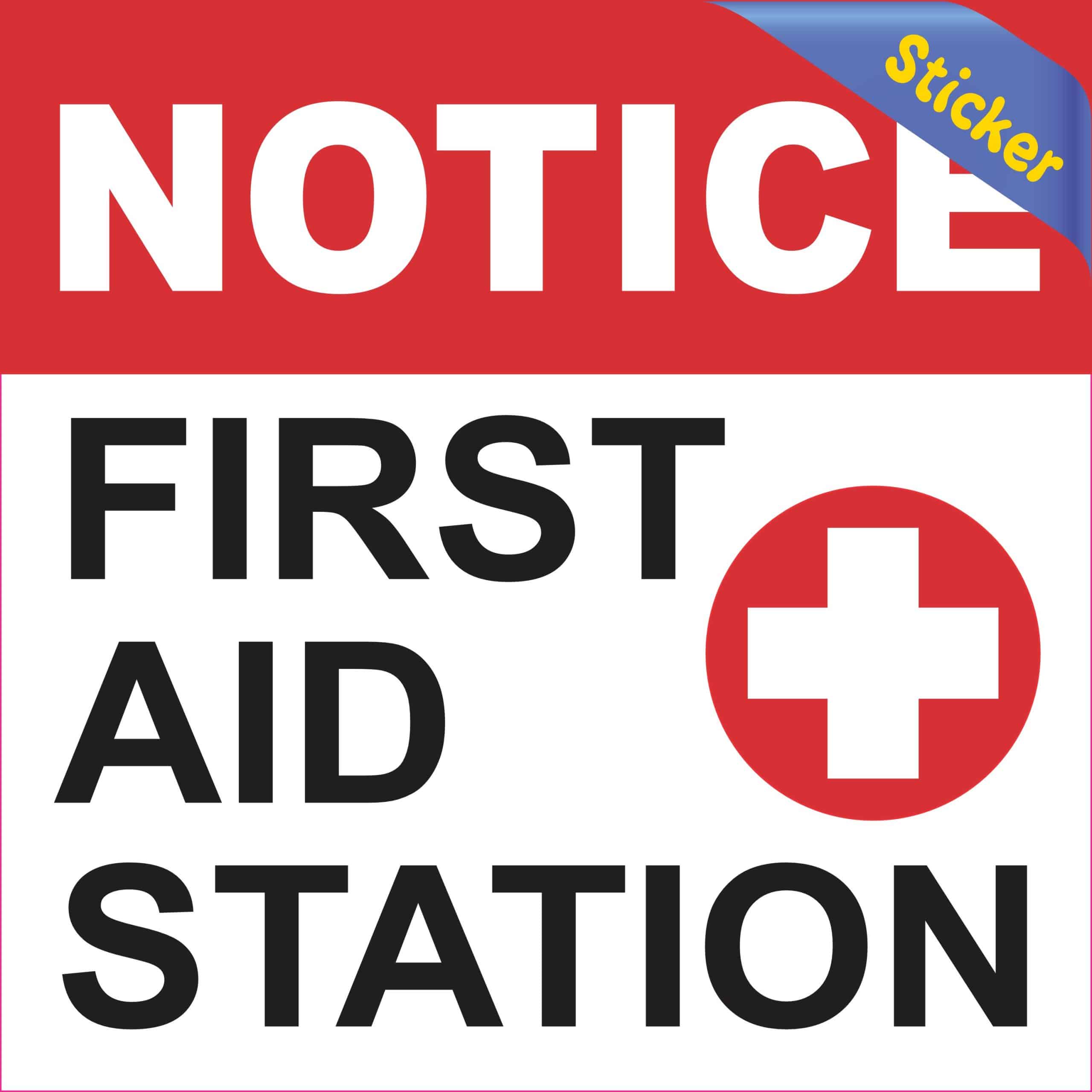 StickerTalk Notice First Aid Station Vinyl Sticker, 5 inches x 5 - Image 2