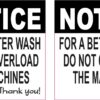 For Better Wash Do Not Overload Machines Vinyl Stickers