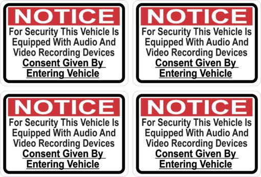 Vehicle Equipped with Recording Devices Vinyl Stickers