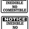 No Comestible Inedible Vinyl Stickers