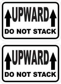 StickerTalk Upward Do Not Stack Vinyl Stickers, 1 sheet of 2 sti