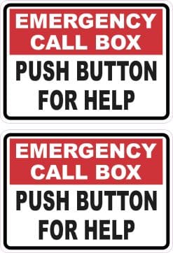 StickerTalk Emergency Call Box Vinyl Stickers, 1 sheet of 2 stickers