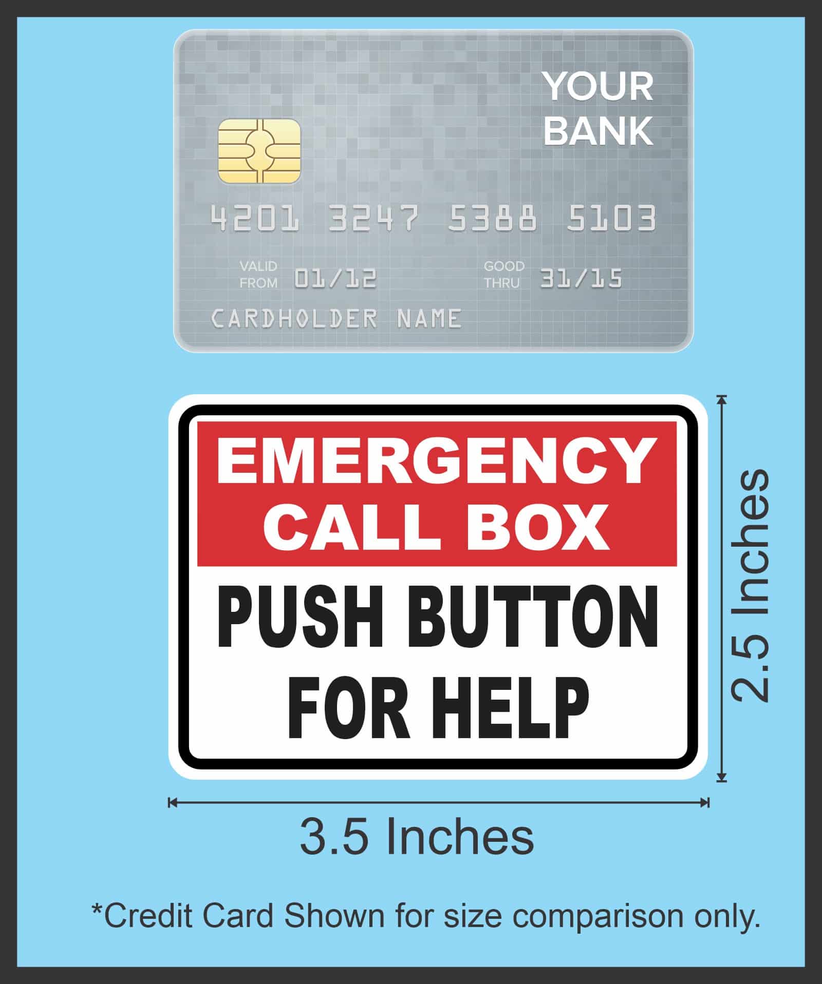 StickerTalk Emergency Call Box Vinyl Stickers, 1 sheet of 2 stickers - Image 3