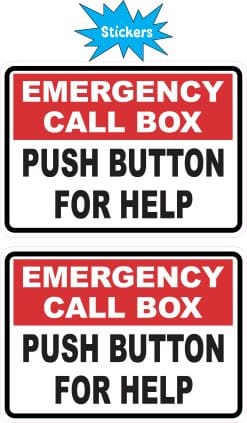 Alternative view of StickerTalk Emergency Call Box Vinyl Stickers, 1 sheet of 2 stickers
