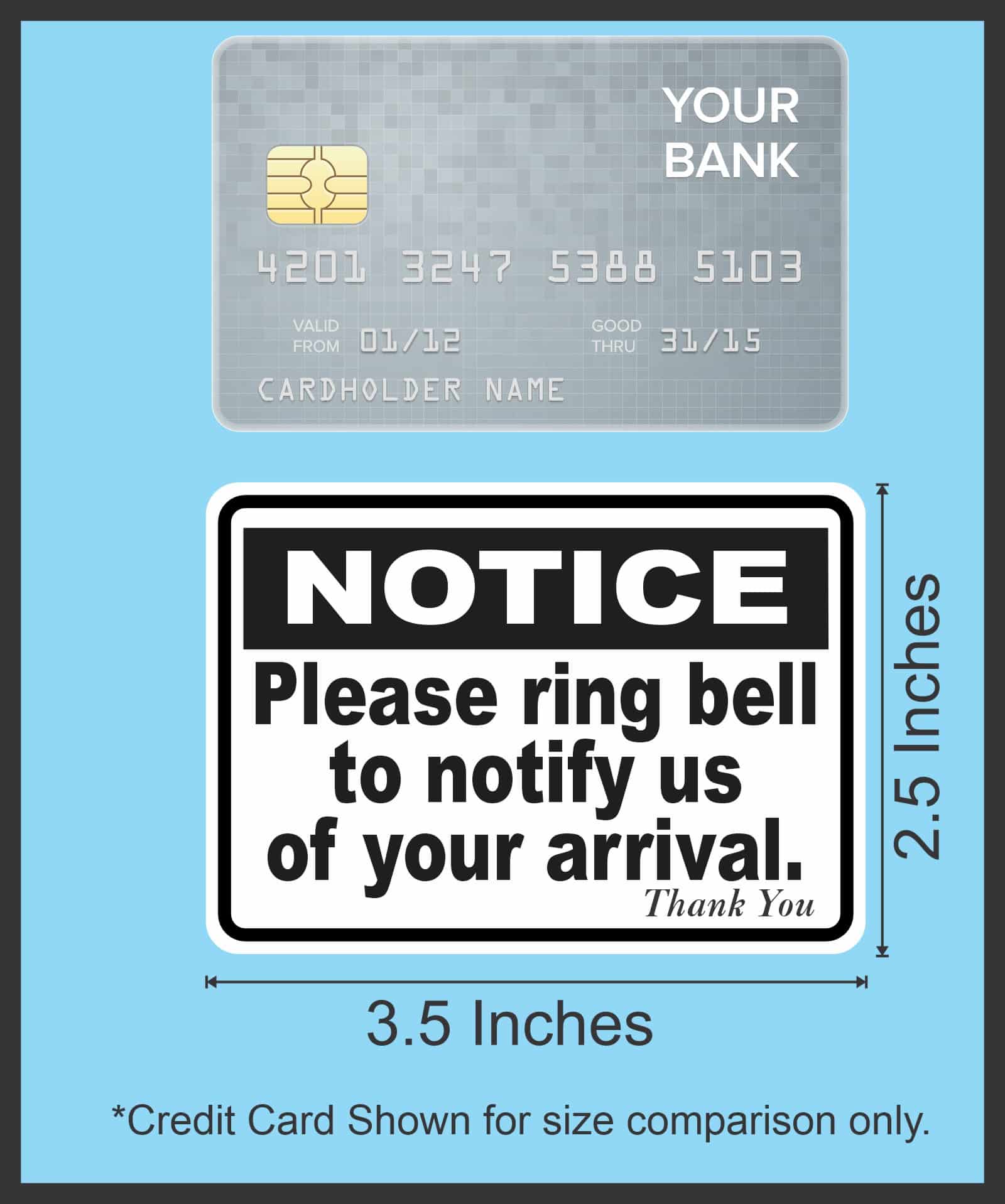 StickerTalk Ring Bell to Notify Us of Your Arrival Vinyl Sticker - Image 3