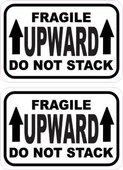 StickerTalk Fragile Upward Do Not Stack Vinyl Stickers, 1 sheet
