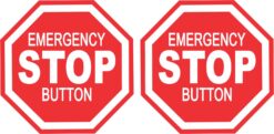Emergency Stop Button Vinyl Stickers
