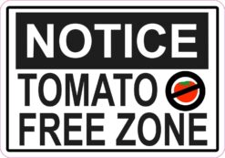 Tomato Free Zone Vinyl Sticker