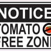 StickerTalk Tomato Free Zone Magnet, 5 inches x 3.5 inches