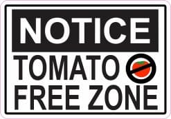 StickerTalk Tomato Free Zone Magnet, 5 inches x 3.5 inches