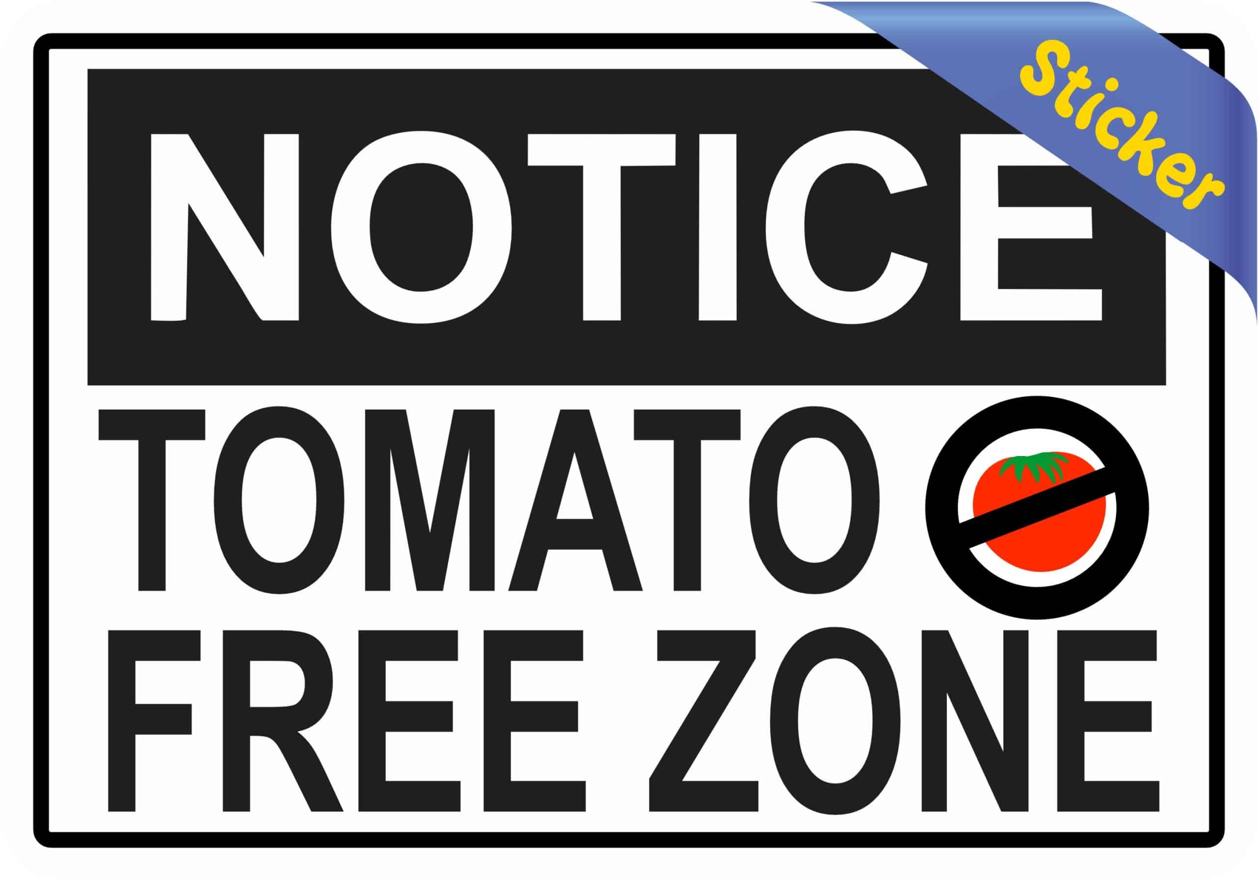 StickerTalk Tomato Free Zone Vinyl Sticker, 5 inches x 3.5 inches - Image 2