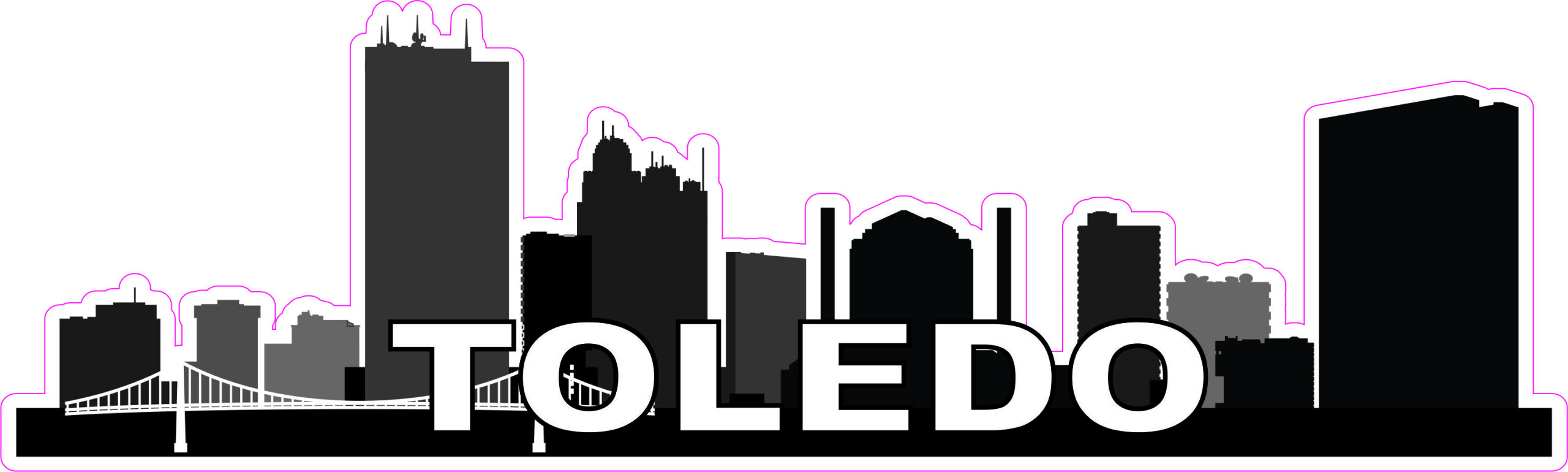 Toledo Skyline Vinyl Sticker