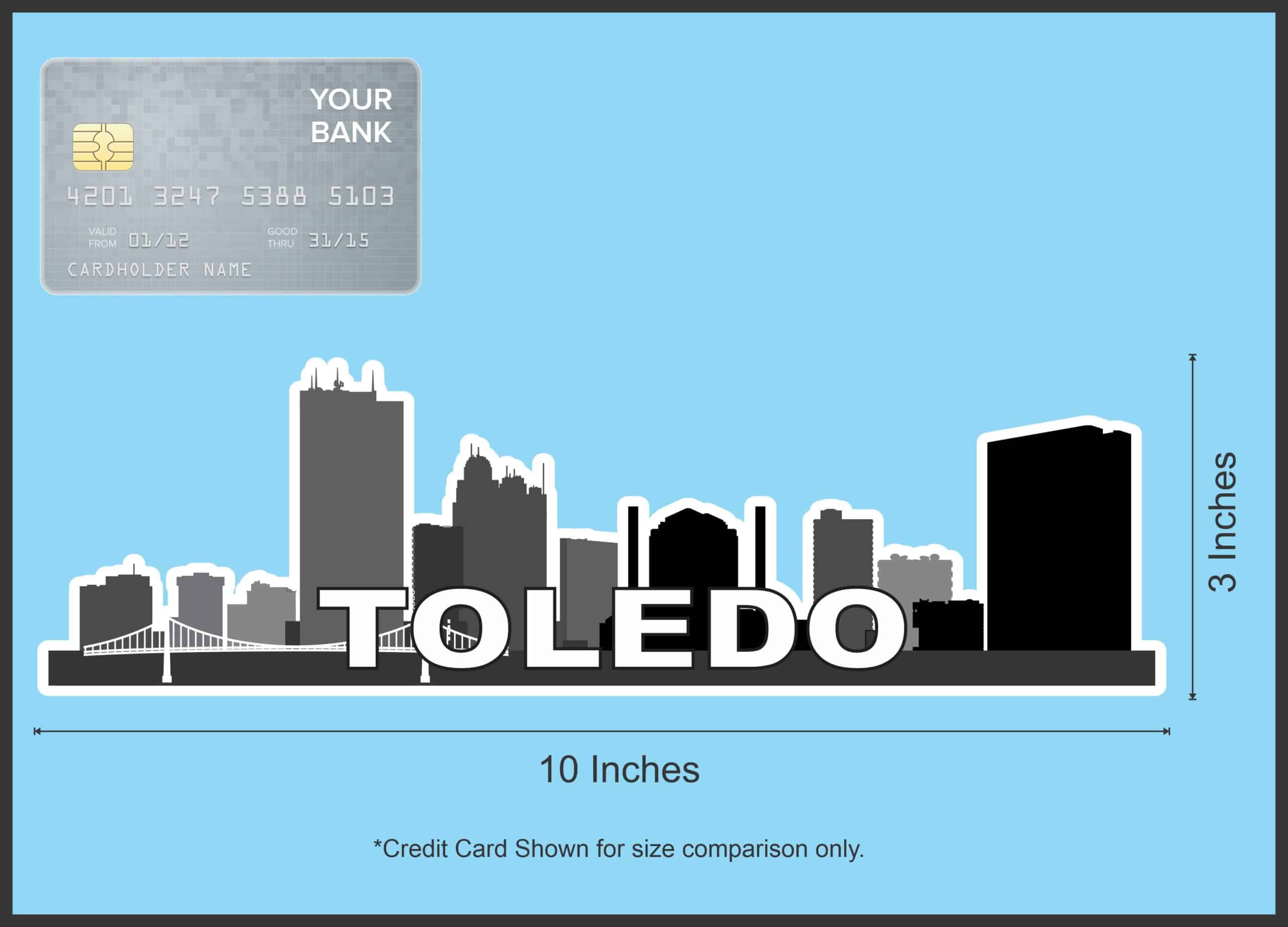 StickerTalk Toledo Skyline Vinyl Sticker, 10 inches x 3 inches - Image 5