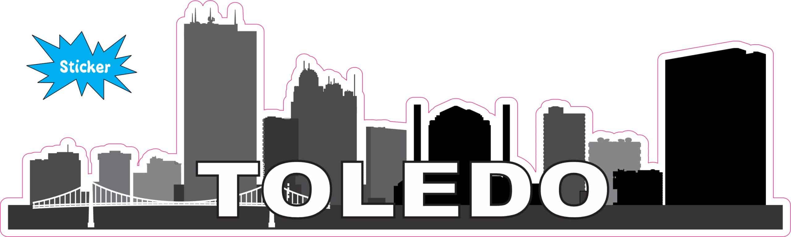 StickerTalk Toledo Skyline Vinyl Sticker, 10 inches x 3 inches - Image 2