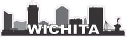 StickerTalk Wichita Skyline Vinyl Sticker, 10 inches x 3 inches