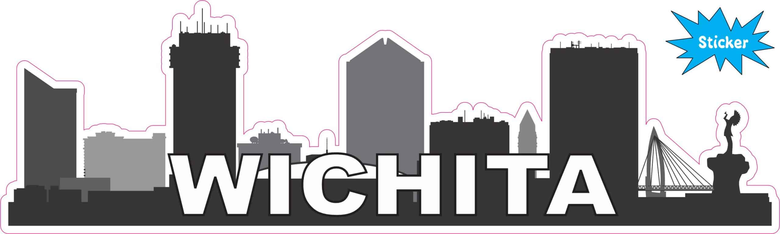 StickerTalk Wichita Skyline Vinyl Sticker, 10 inches x 3 inches - Image 2