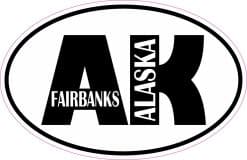 StickerTalk Oval Fairbanks AK Vinyl Sticker, 5 inches x 3.25 inches
