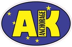 StickerTalk Flag Oval Anchorage AK Vinyl Sticker, 5 inches x 3.25 inches