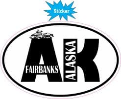 Alternative view of StickerTalk Snowmobile Snow Machine Fairbanks AK Vinyl Sticker, 5 inches x 3.25 inches