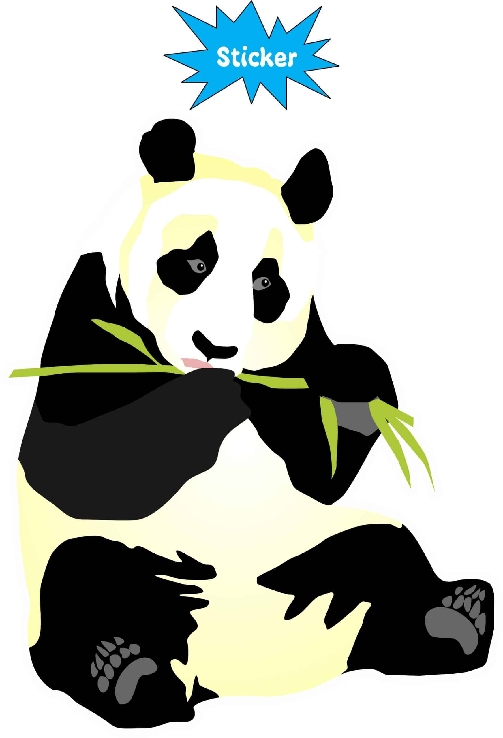 StickerTalk Right-Facing Panda Vinyl Sticker, 4 inches x 5 inches - Image 2