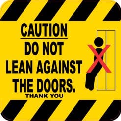 StickerTalk Do Not Lean Against Doors Magnet, 5 inches x 5 inches