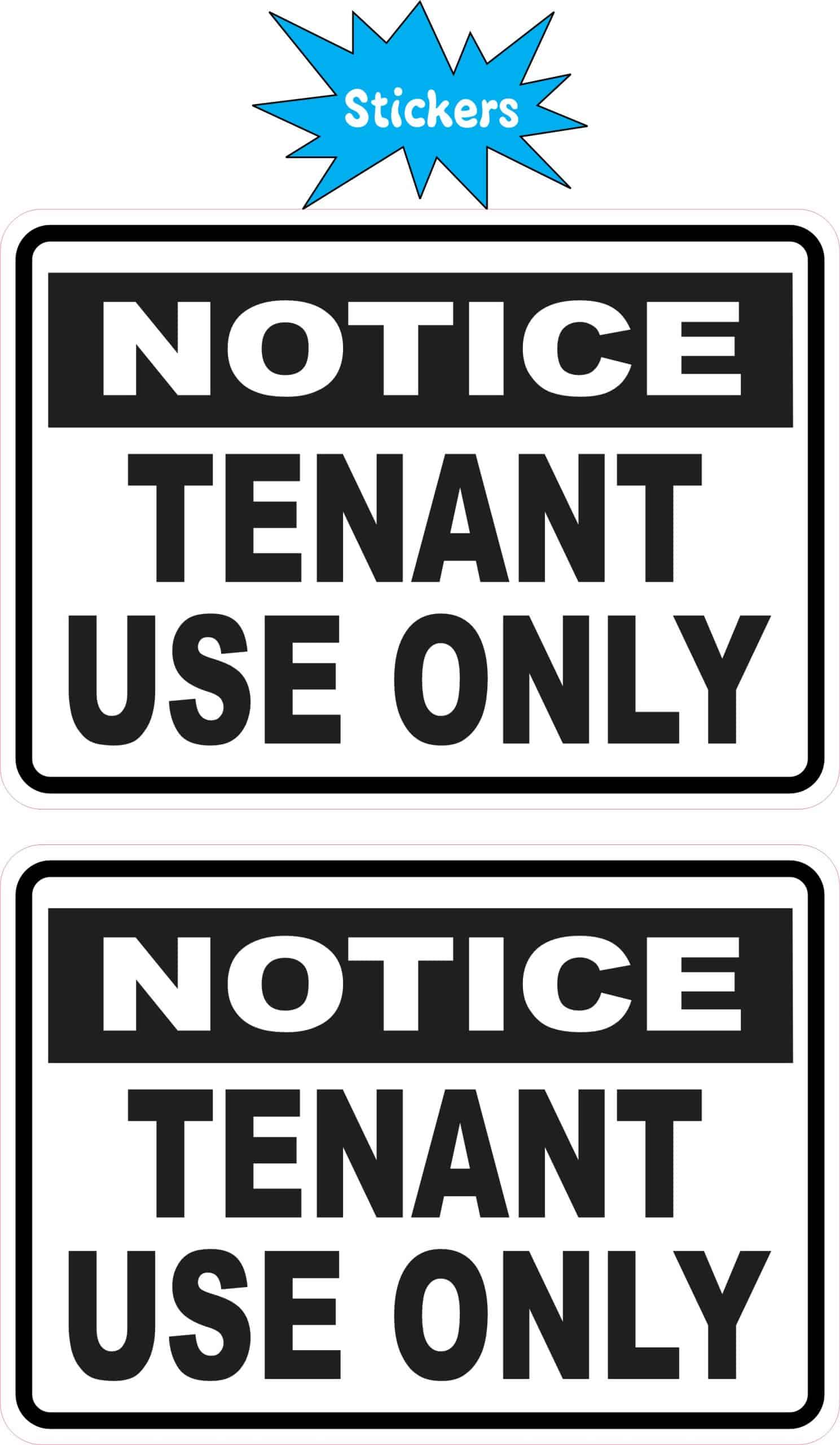 StickerTalk Tenant Use Only Vinyl Stickers, 1 sheet of 2 stickers, 3.5 inches x 2.5 inches each - Image 2