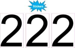 StickerTalk Number 2 Vinyl Stickers, 1 sheet of 3 stickers, 1.7