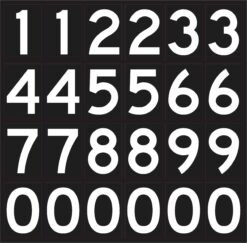 Black and White Mailbox Numbers Vinyl Stickers