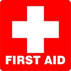 StickerTalk First Aid Permanent Vinyl Sticker, 5 inches x 5 inch