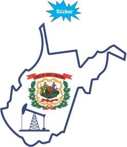 Alternative view of StickerTalk Oil Well West Virginia Vinyl Sticker, 5 inches x 5 i