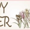 Flowers and Bunny Happy Easter Vinyl Sticker